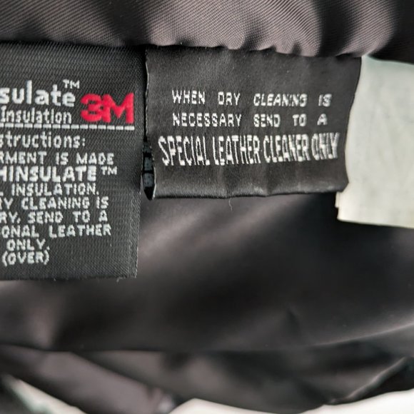 Woman's Black Leather Thinslate belted jacket XL by Wilsons - Picture 7 of 10